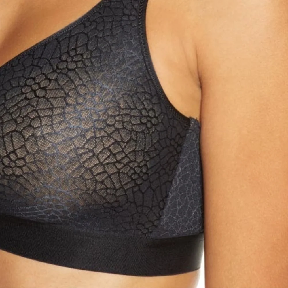 Chantelle C Magnifique Full Coverage Black Snakeskin Patterned Bra 36C/D - 38C/D